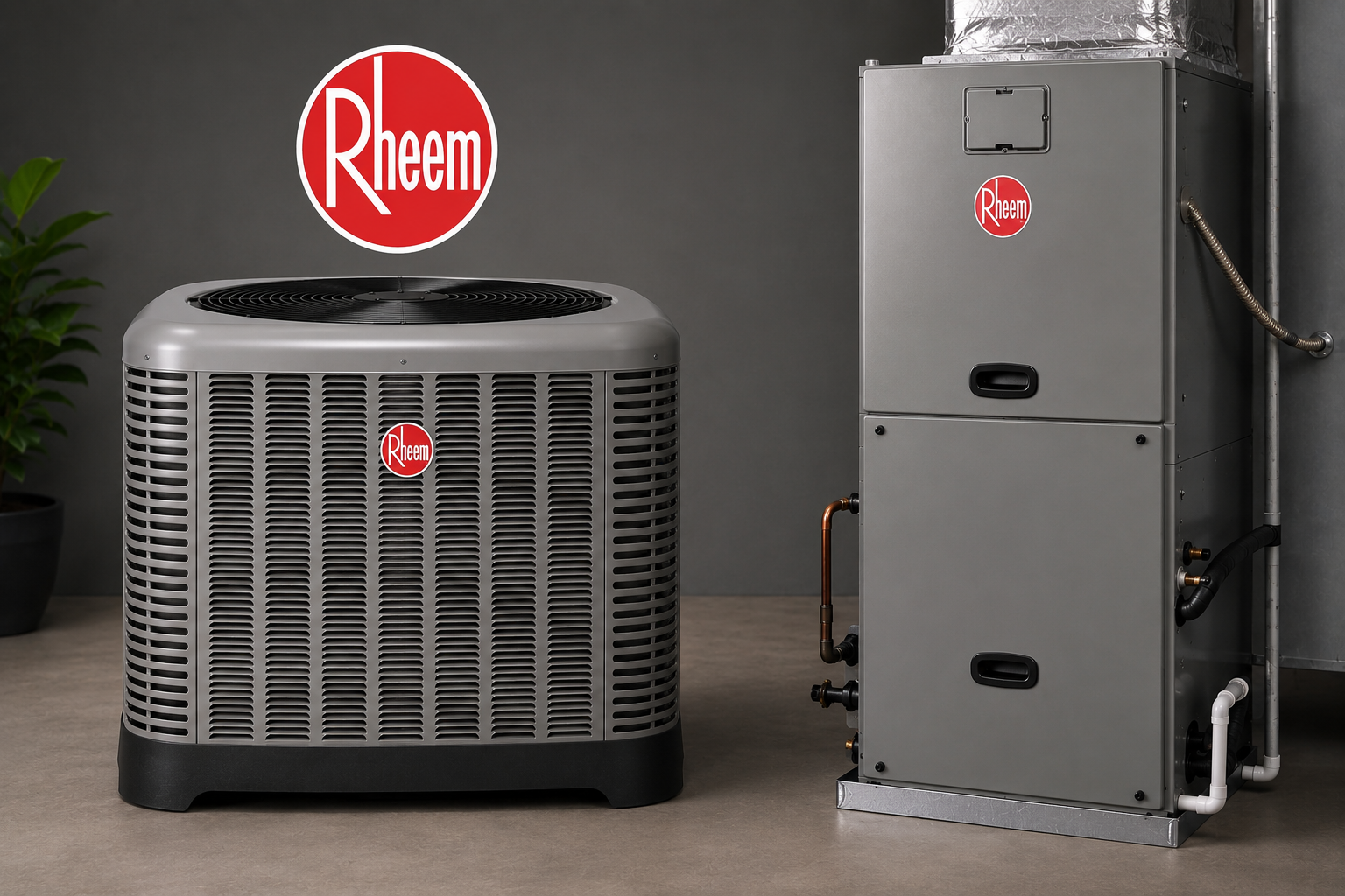 Rheem 14 SEER2 heat pump and air handler system